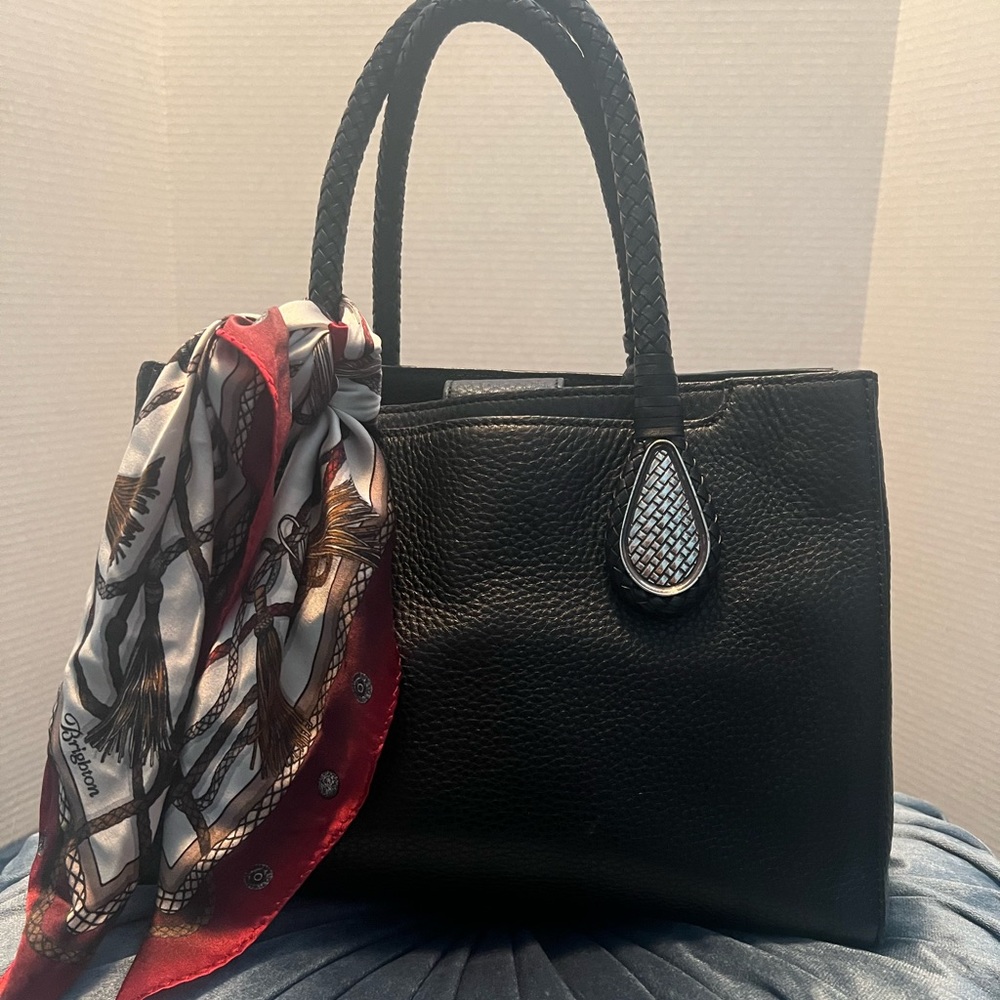 Brighton black leather handbag